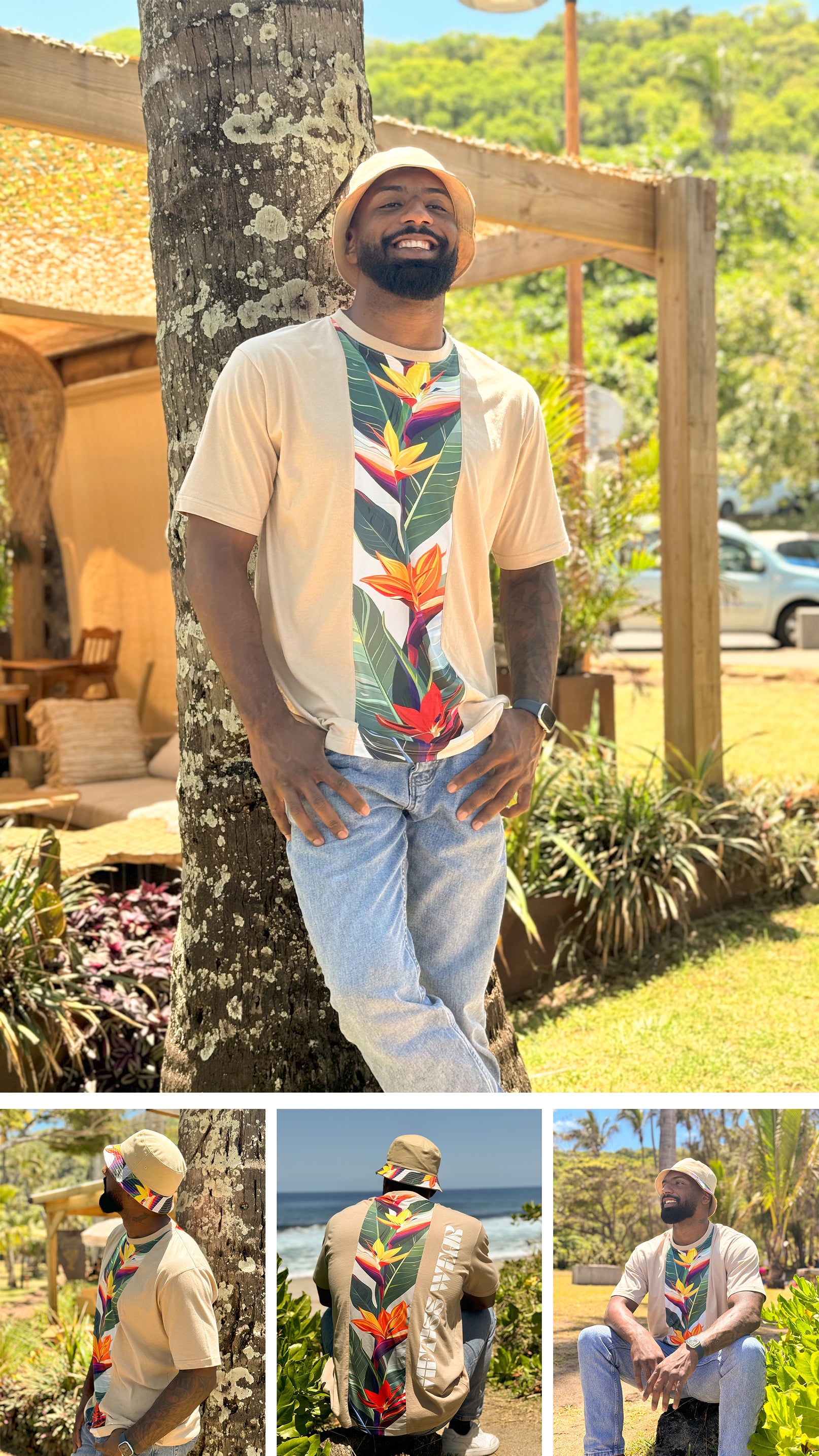 Ensemble t-shirt et bob réversible Strelitzia Metiss Wear