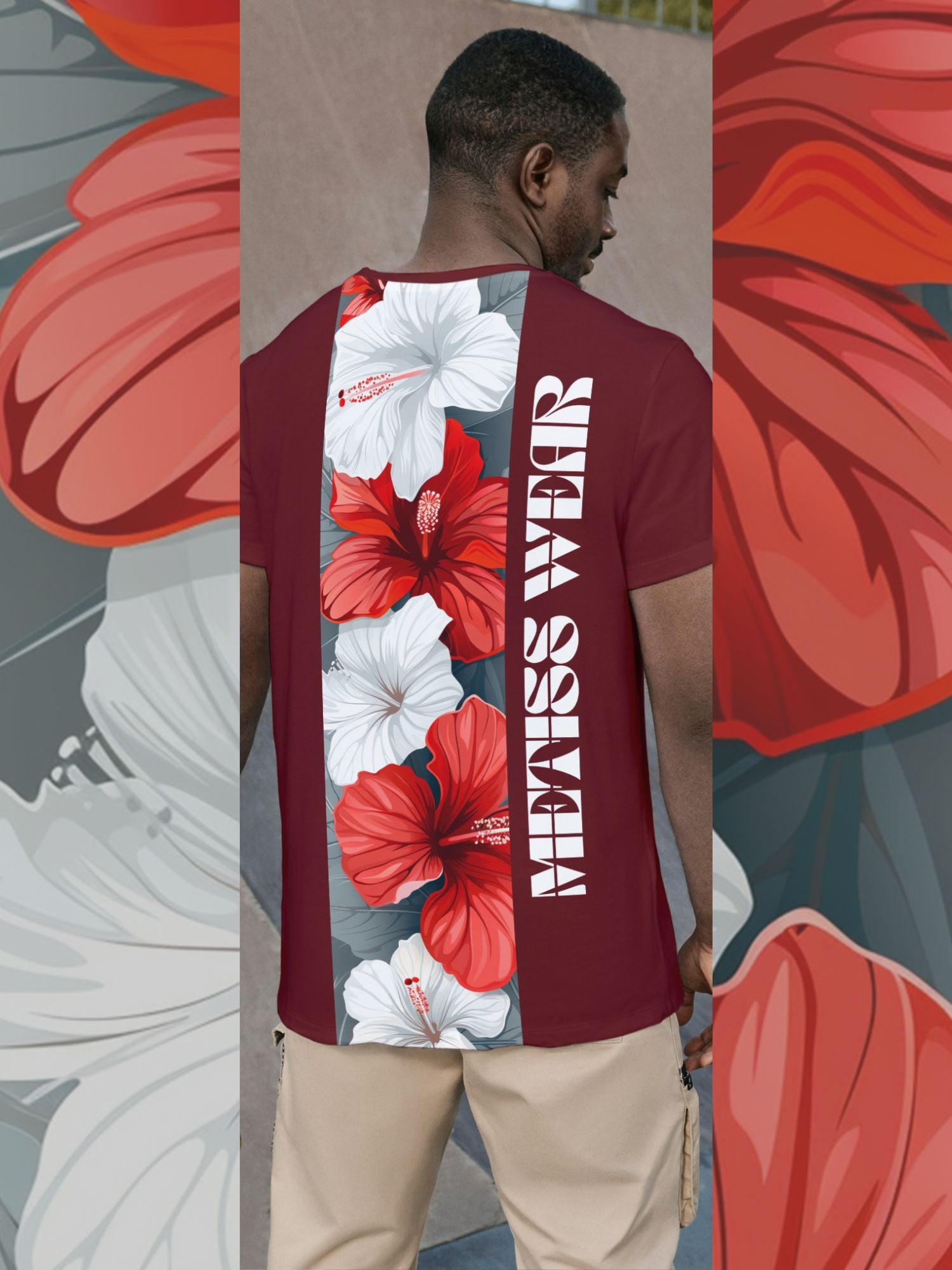 T-shirt bi-matière Hibiscus
